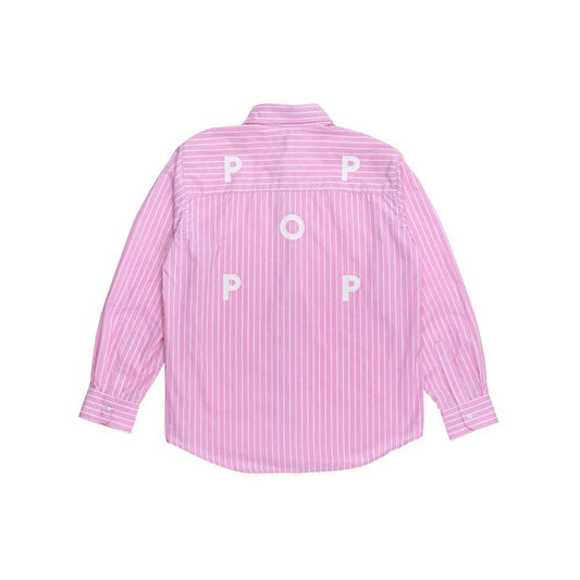 Pop Trading Company Pop Logo Striped Shirt - Pink - Crowdless