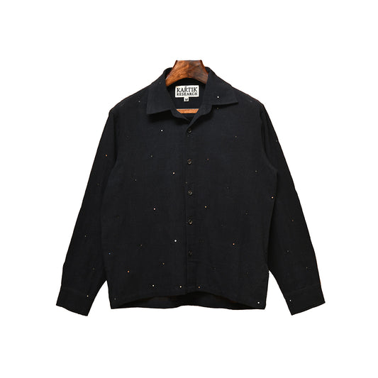 Kartik Research Box Shirt LS - Black/Mirror - Crowdless