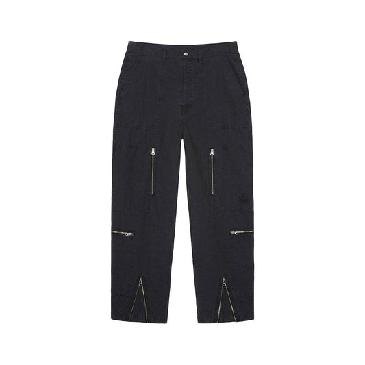 Stüssy Flight Pant Ripstop Pigment Dyed - Black - Crowdless