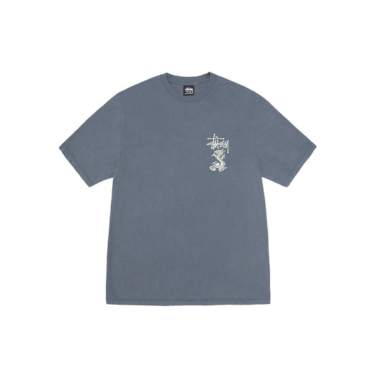 Stüssy Double Dragon Tee Pigment Dyed - Navy - Crowdless