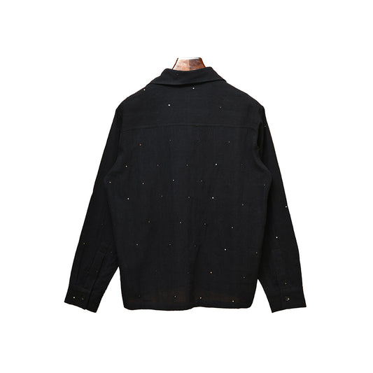 Kartik Research Box Shirt LS - Black/Mirror - Crowdless