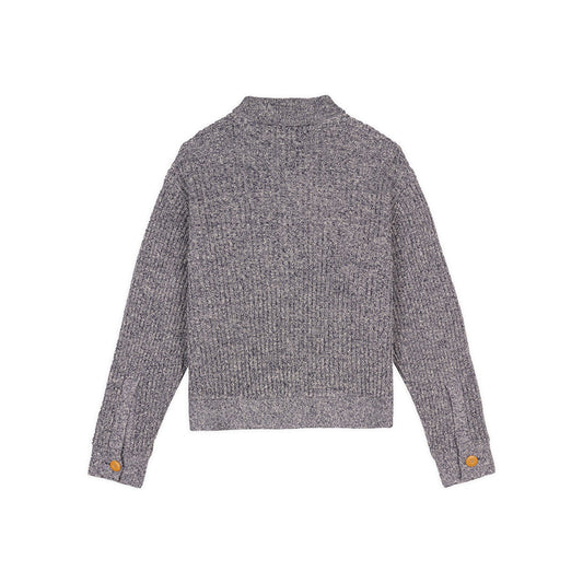 Brain Dead Rib Knit Button Up Sweater - Blue - Crowdless