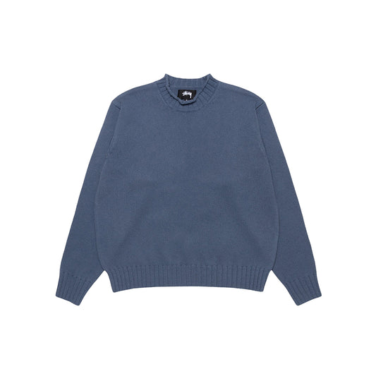 Stüssy Surfman Mock Sweater - Washed Blue - Crowdless