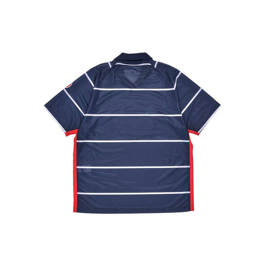 Pop Trading Company Pop Striped Sportif Shortsleeve T-Shirt - Navy - Crowdless