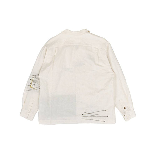 Story mfg Greetings Shirt LS - Ecru Zigzag - Crowdless