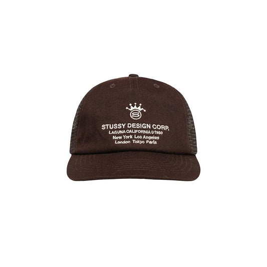 Stüssy Low Profile Design Corp Trucker Snapback - Brown - Crowdless
