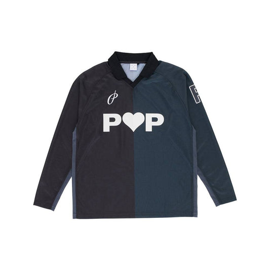Pop Trading Company Pop Sportif Longsleeve Shirt - Black/Anthracite - Crowdless