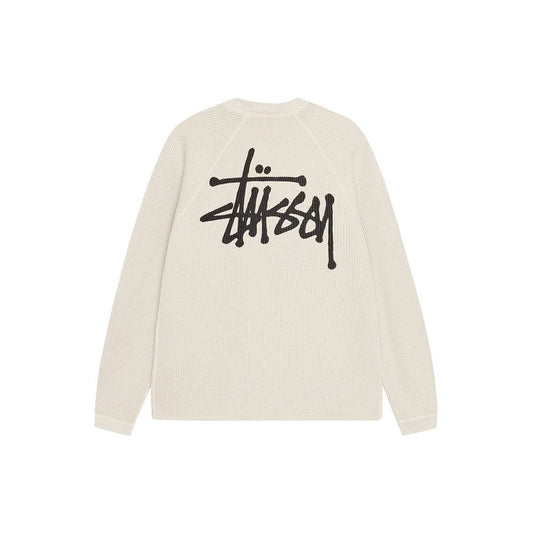 Stüssy Raglan Thermal LS Crew - Bone - Crowdless
