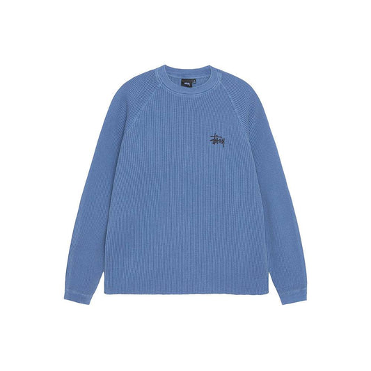 Stüssy Raglan Thermal LS Crew - Blue - Crowdless