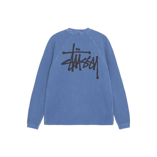 Stüssy Raglan Thermal LS Crew - Blue - Crowdless