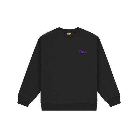 Dime Classic Small Logo Crewneck - Black - Crowdless