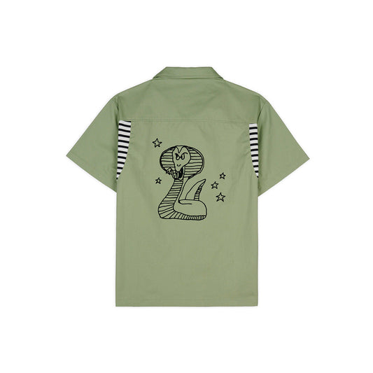 Brain Dead Cobra Flocked Bowling Shirt - Sprout - Crowdless