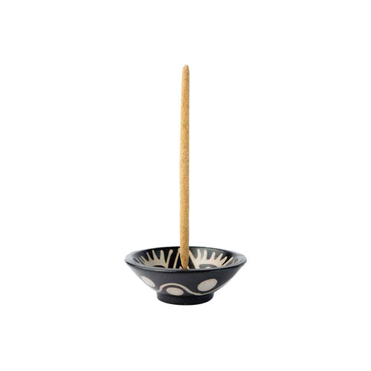 Luna Sundara Incense Holder - Black/White Pattern - Crowdless