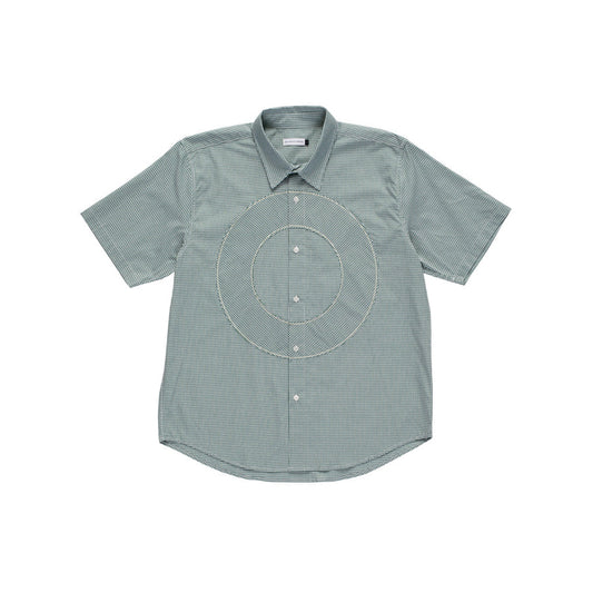Pop Trading Company Pop O Shortsleeve Gingham Shirt - Green/White - Crowdless