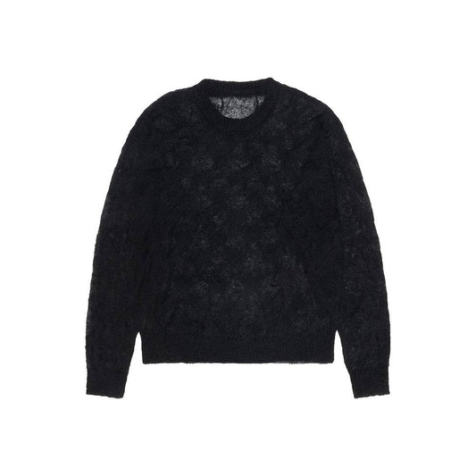 Stüssy Loose Knit Cross Cable Sweater - Black - Crowdless