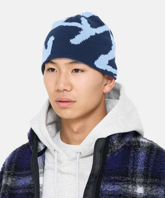 Gramicci Burly Runningman Beanie - Splatter Blue - Crowdless