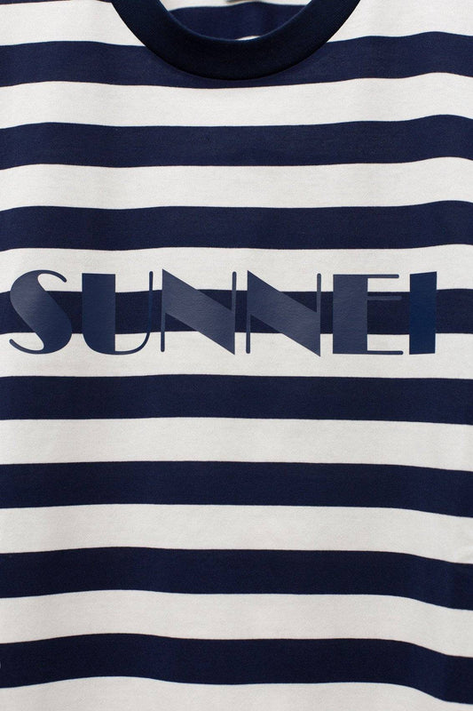 Sunnei Striped T-shirt With Logo - Multi - Crowdless