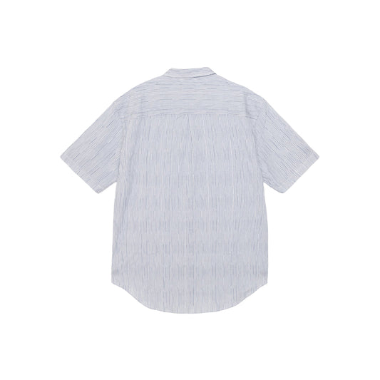 Wavy Striped Short Sleeve Shirt - Blue