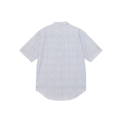 Wavy Striped Short Sleeve Shirt - Blue