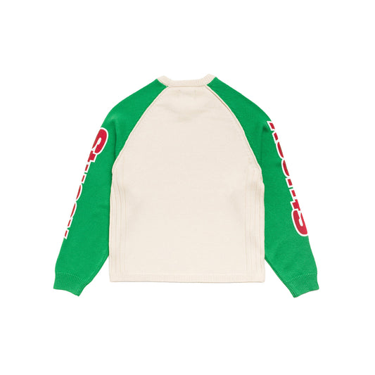 Two Tone Raglan Sweater - Natural