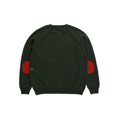 Pop Knitted Elbow Crewneck - Duffel Green