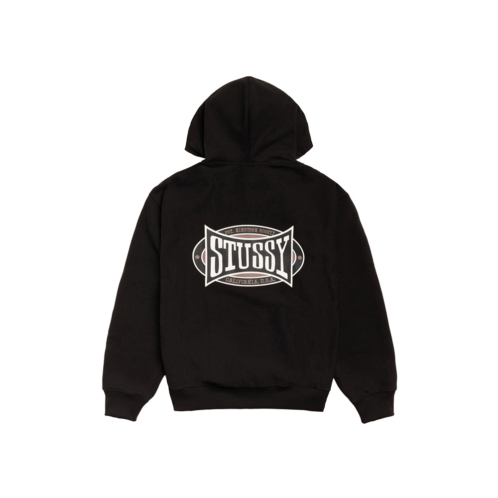 Stüssy Champion Oval Zip Hoodie - Black - Crowdless
