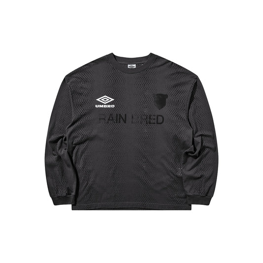 Umbro Rain Bred long-sleeve T-shirt in washed black with graphic front design