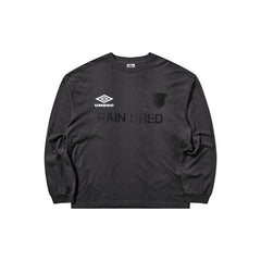 Umbro Rain Bred long-sleeve T-shirt in washed black with graphic front design
