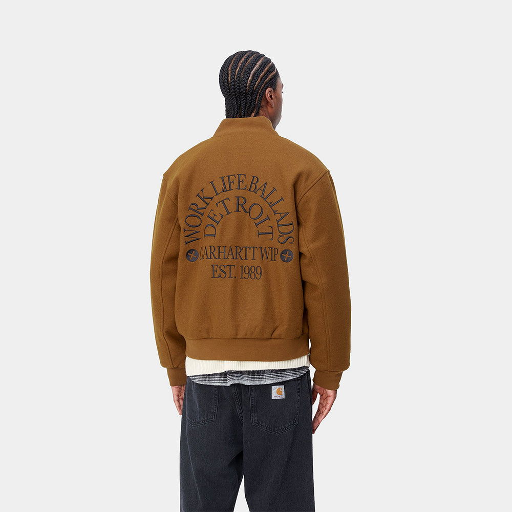 Carhartt WIP Work Varsity Bomber - Deep H Brown - Crowdless