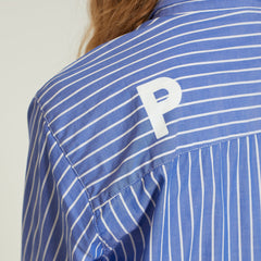 Pop Trading Company Pop Logo Striped Shirt - Blue - Crowdless