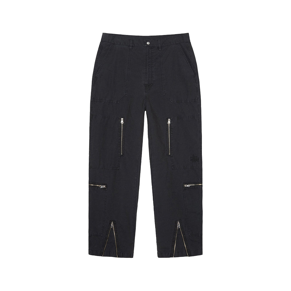 Stüssy Flight Pant Ripstop Pigment Dyed - Black - Crowdless