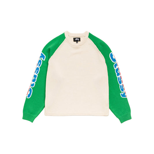 Two Tone Raglan Sweater - Natural