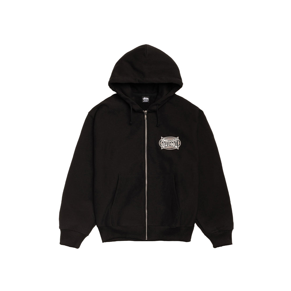Stüssy Champion Oval Zip Hoodie - Black - Crowdless
