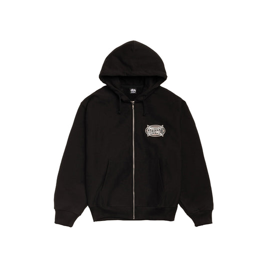 Stüssy Champion Oval Zip Hoodie - Black - Crowdless