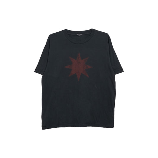 Beach Brains Star Tide T-Shirt in black and red, featuring a bold star design on the front.
