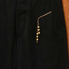 Kartik Research Beaded Trouser - Black/Jute - Crowdless