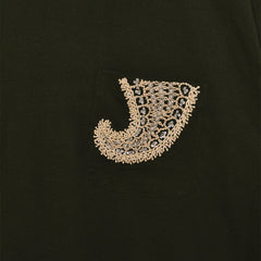 Kartik Research Chikankari LS Tee - Green/ Ecru - Crowdless