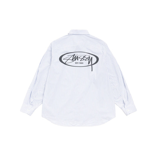Stüssy Standard Logo Shirt - Blue Stripe - Crowdless