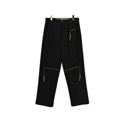 Kartik Research Beaded Trouser - Black/Jute - Crowdless
