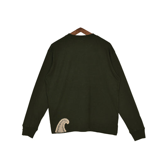 Kartik Research Chikankari LS Tee - Green/ Ecru - Crowdless