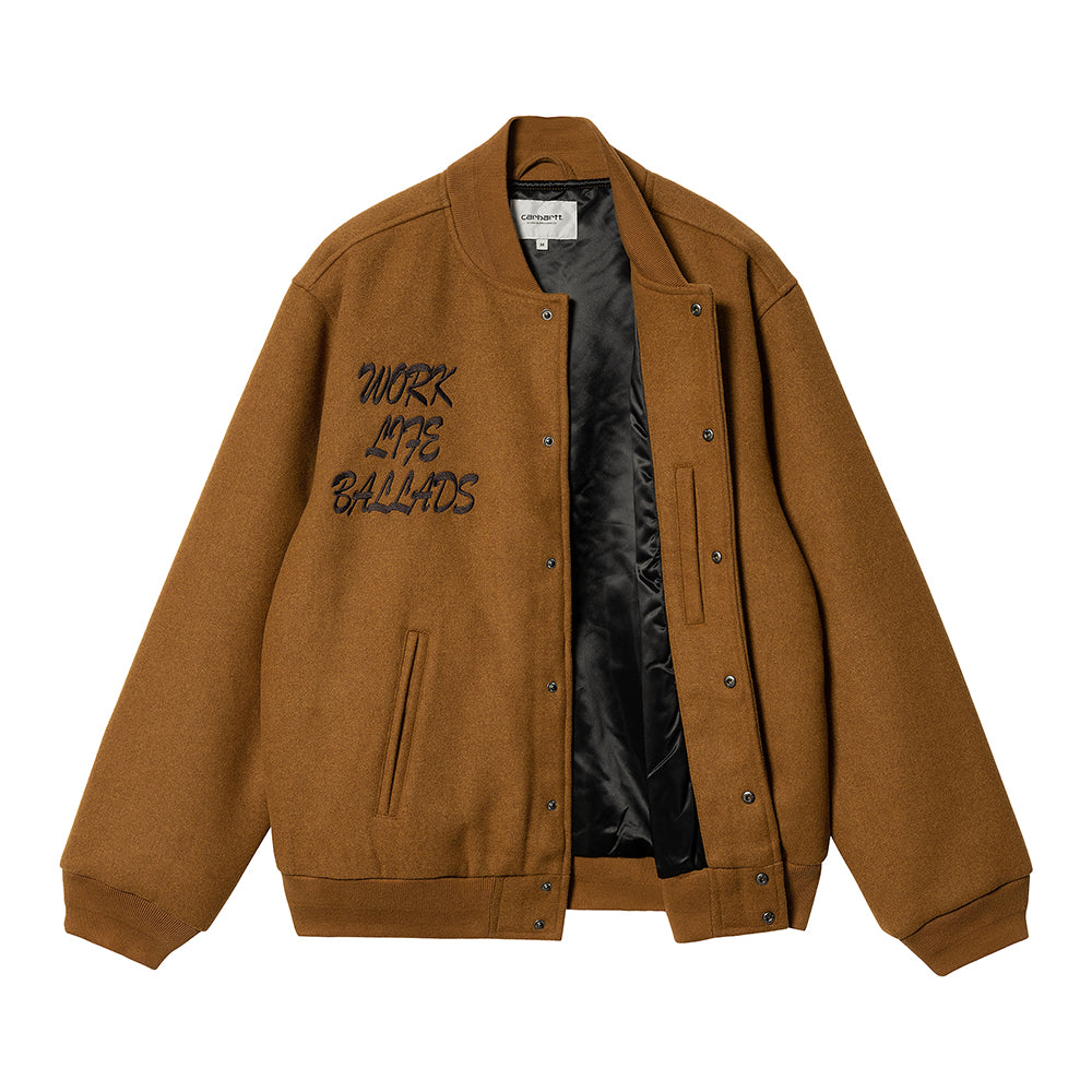 Carhartt WIP Work Varsity Bomber - Deep H Brown - Crowdless