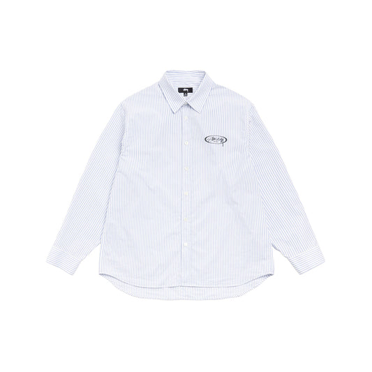Stüssy Standard Logo Shirt - Blue Stripe - Crowdless