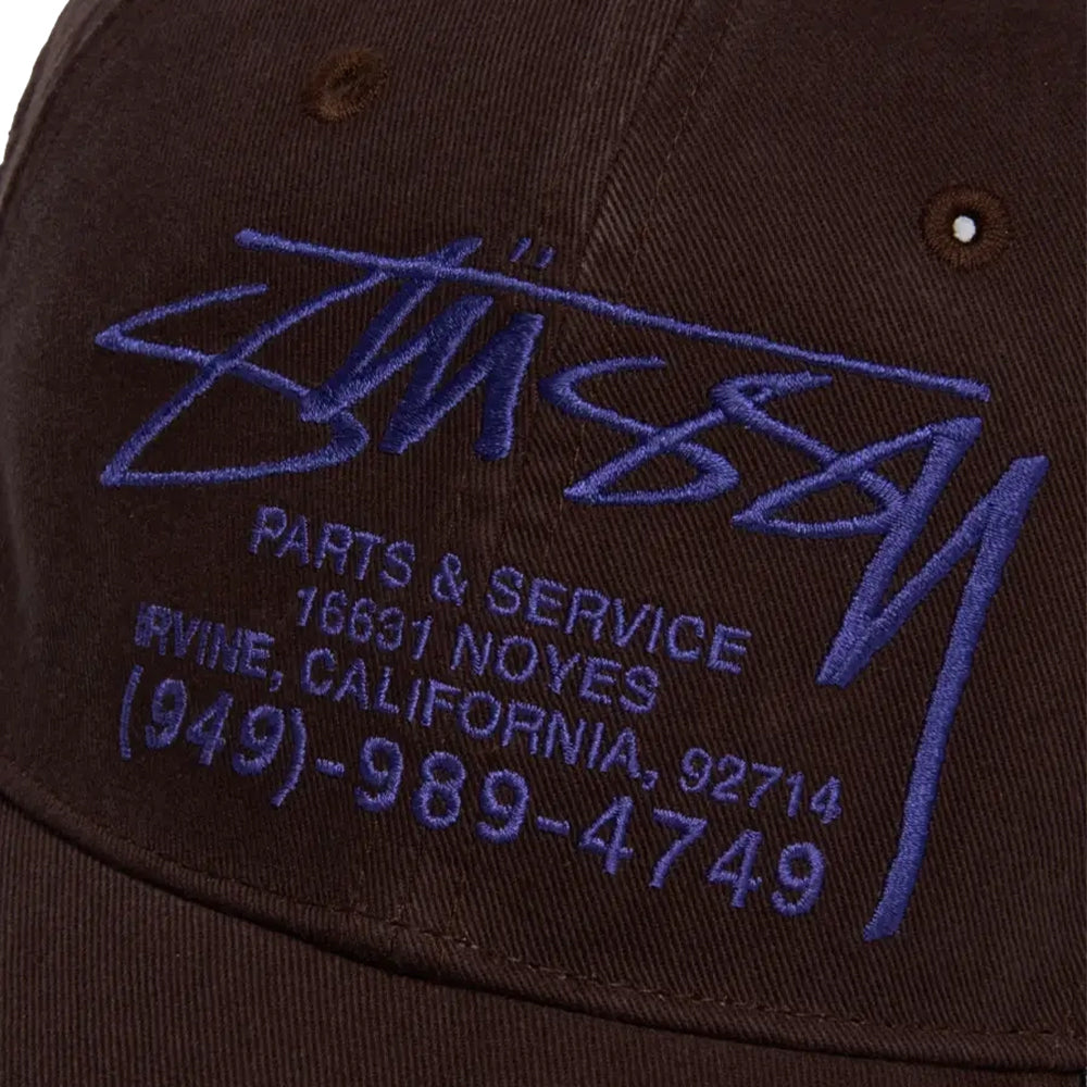 Stüssy Lp Service Mesh Strapback Cap - Brown - Crowdless