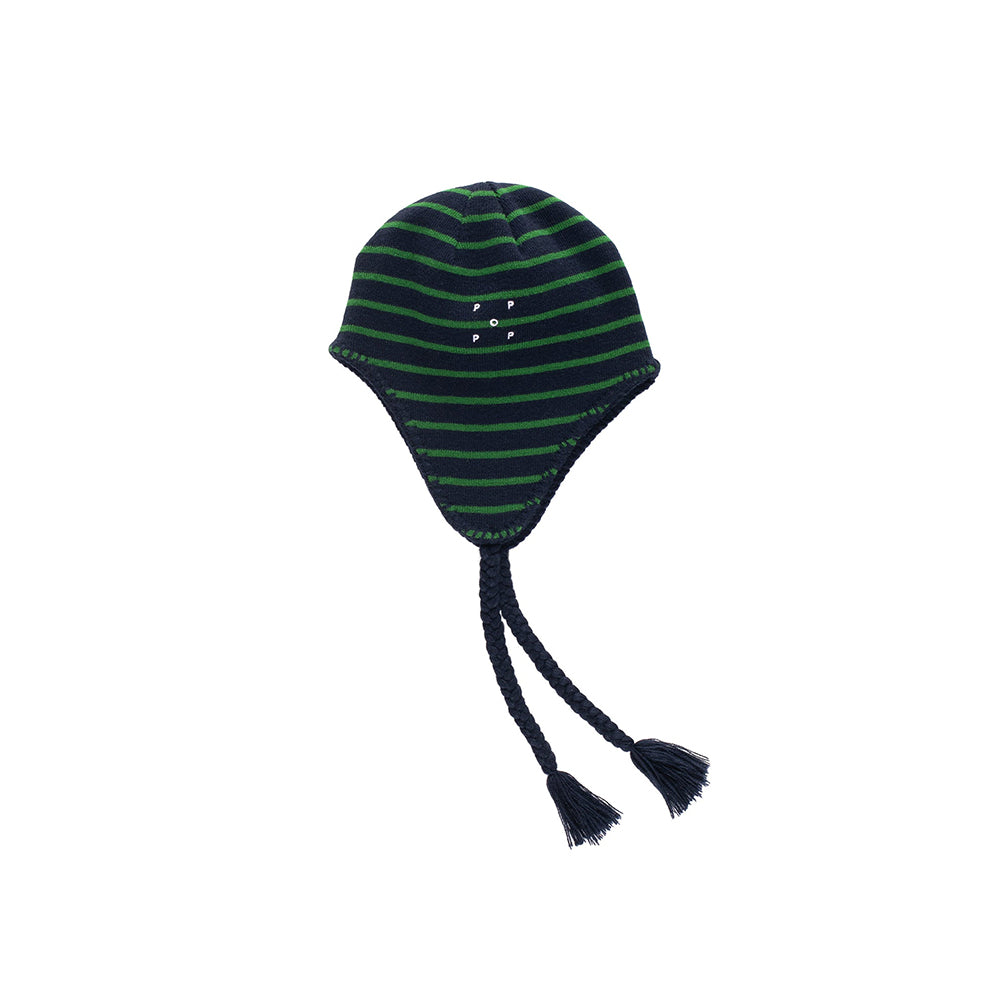 Pop Reversible Earflap Beanie - Navy/Juniper