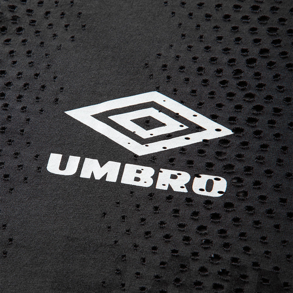 Umbro Rain Bred longsleeve T-shirt in washed black with graphic print and crew neckline