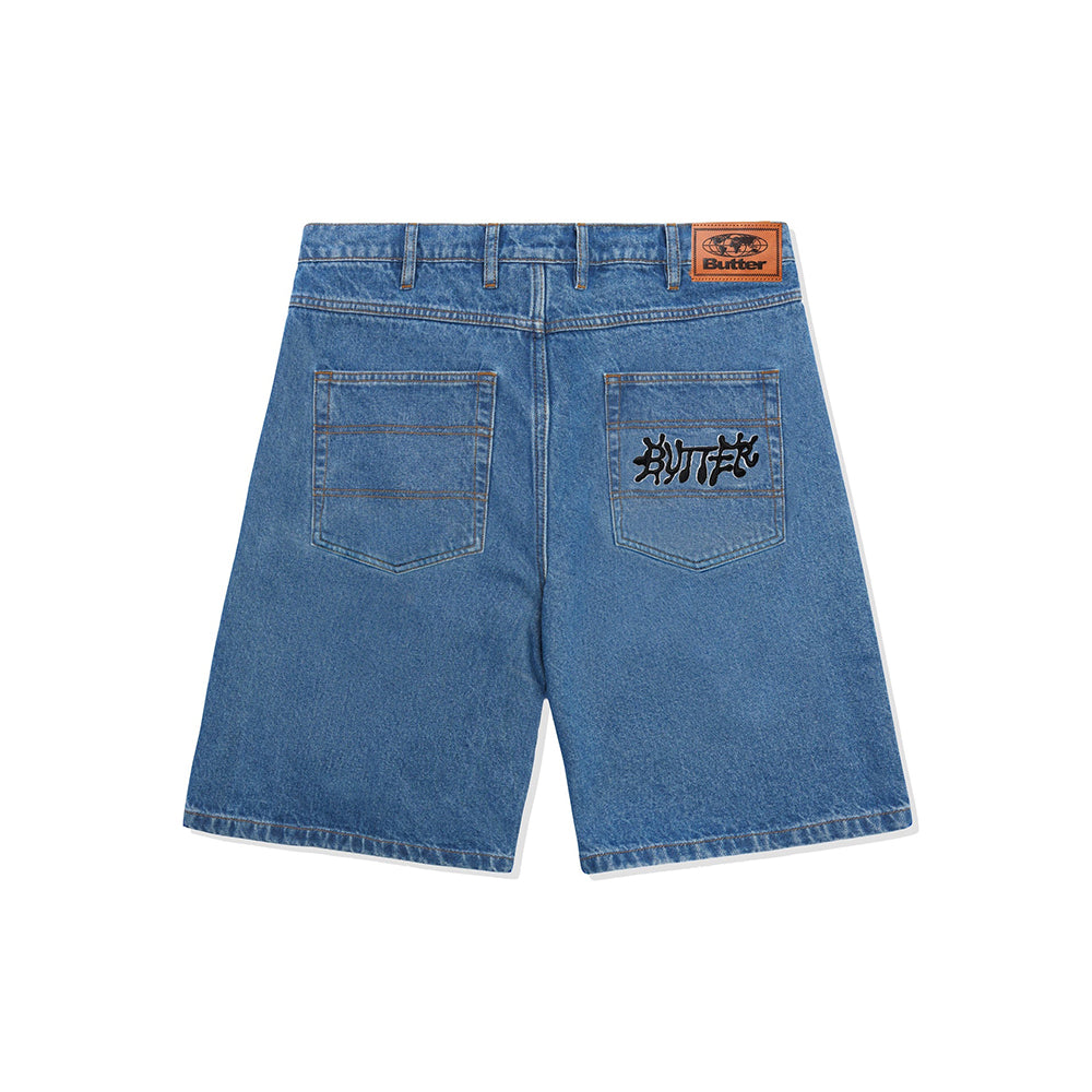 Butter Goods Ink Denim Shorts - Worn Blue - Crowdless