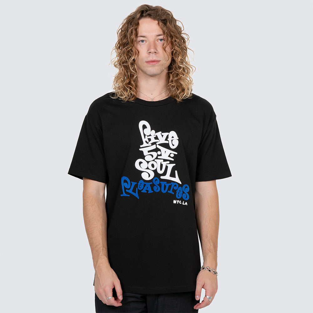 Pleasures Five 5 V T-shirt - Black - Crowdless