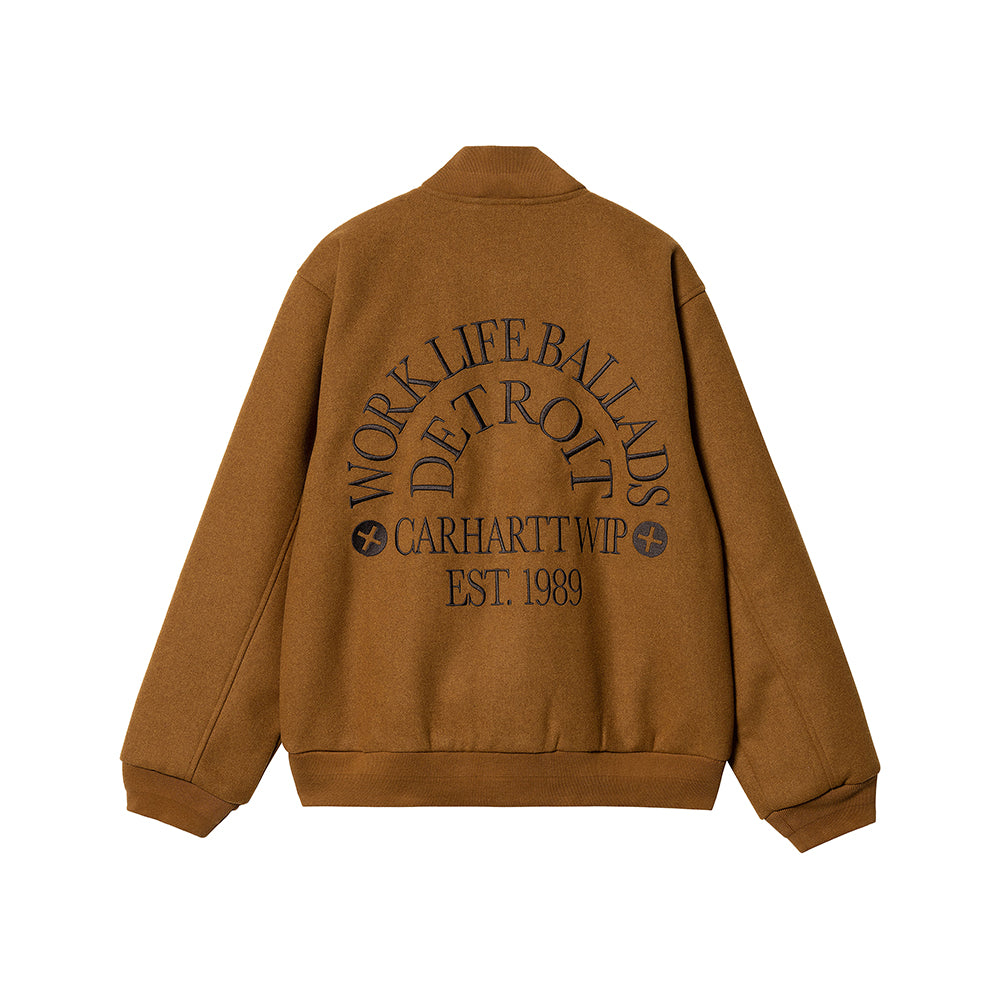 Carhartt WIP Work Varsity Bomber - Deep H Brown - Crowdless