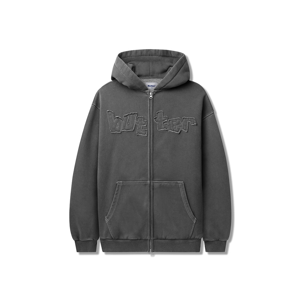 Mineral Wash Zip-Thru Hood - Charcoal