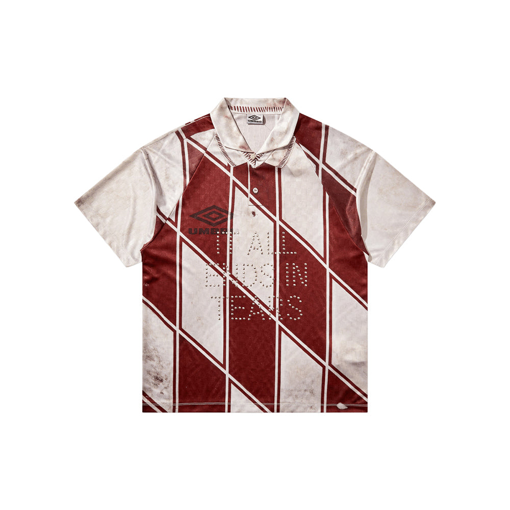 Umbro 90 92 Kit Polo in dirty white with classic polo collar and short sleeves